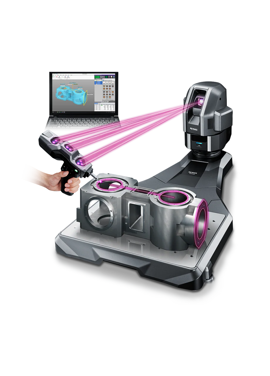 3D-Messsystem Keyence XM-5000 3D-Messsystem Keyence XM-5000 zur hochpräzisen Vermessung komplexer Bauteile – Symbolbild für die Wareneingangskontrolle und Qualitätsprüfung der Stahlberg GmbH.